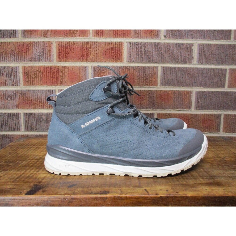 LOWA Womens Malta GTX Mid Denim Blue Suede Waterproof Hiking Boots Size 8.5